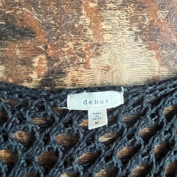 Debut Black Crochet Cardigan with Multicolor Squares - Picture 2 of 3